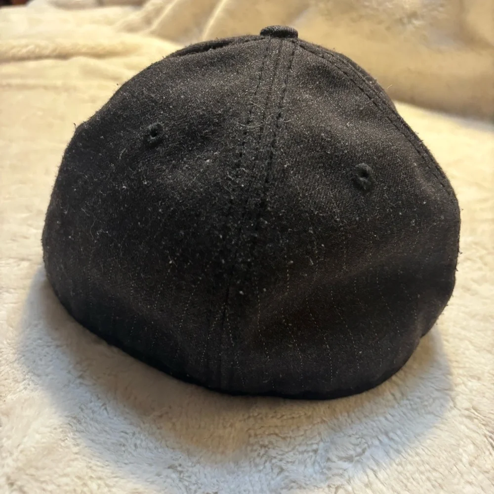 Super Mario Hat Black Ball Cap Nintendo Black Pinstriped Fitted